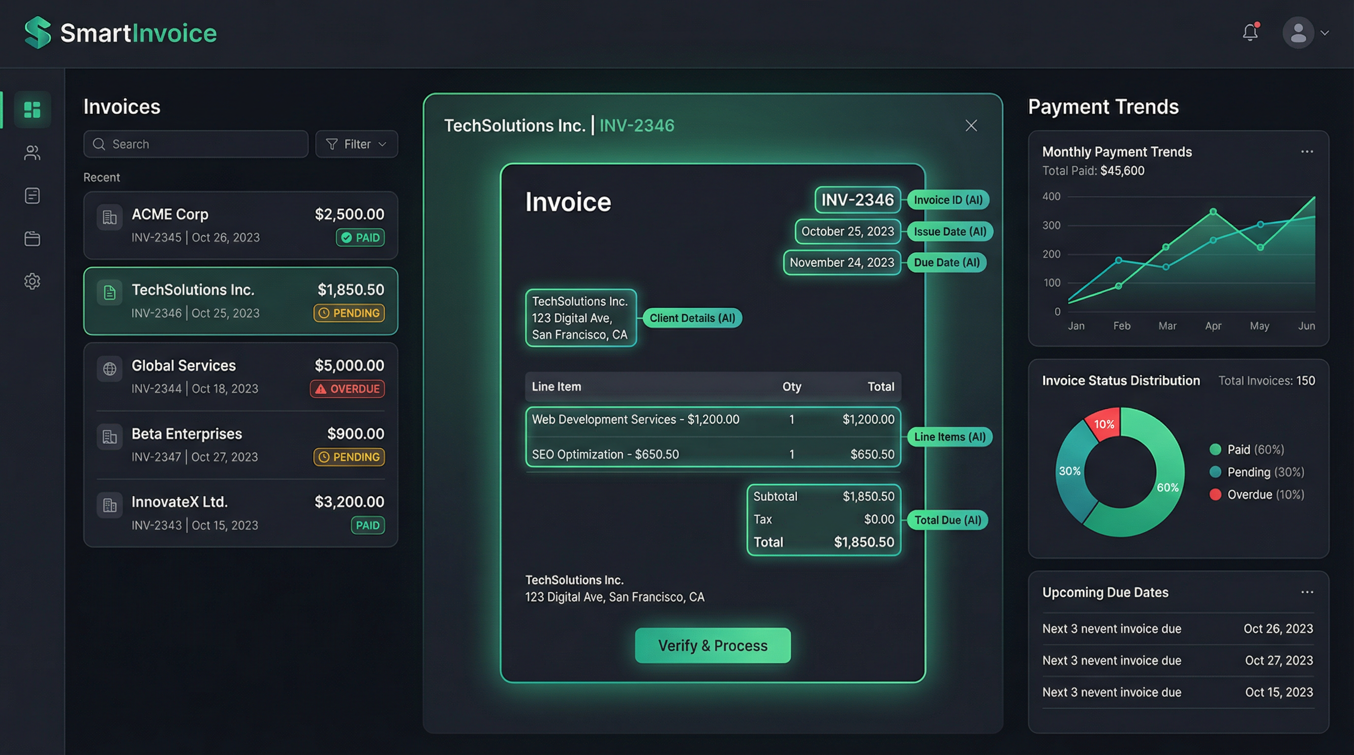 SmartInvoice.finance interface
